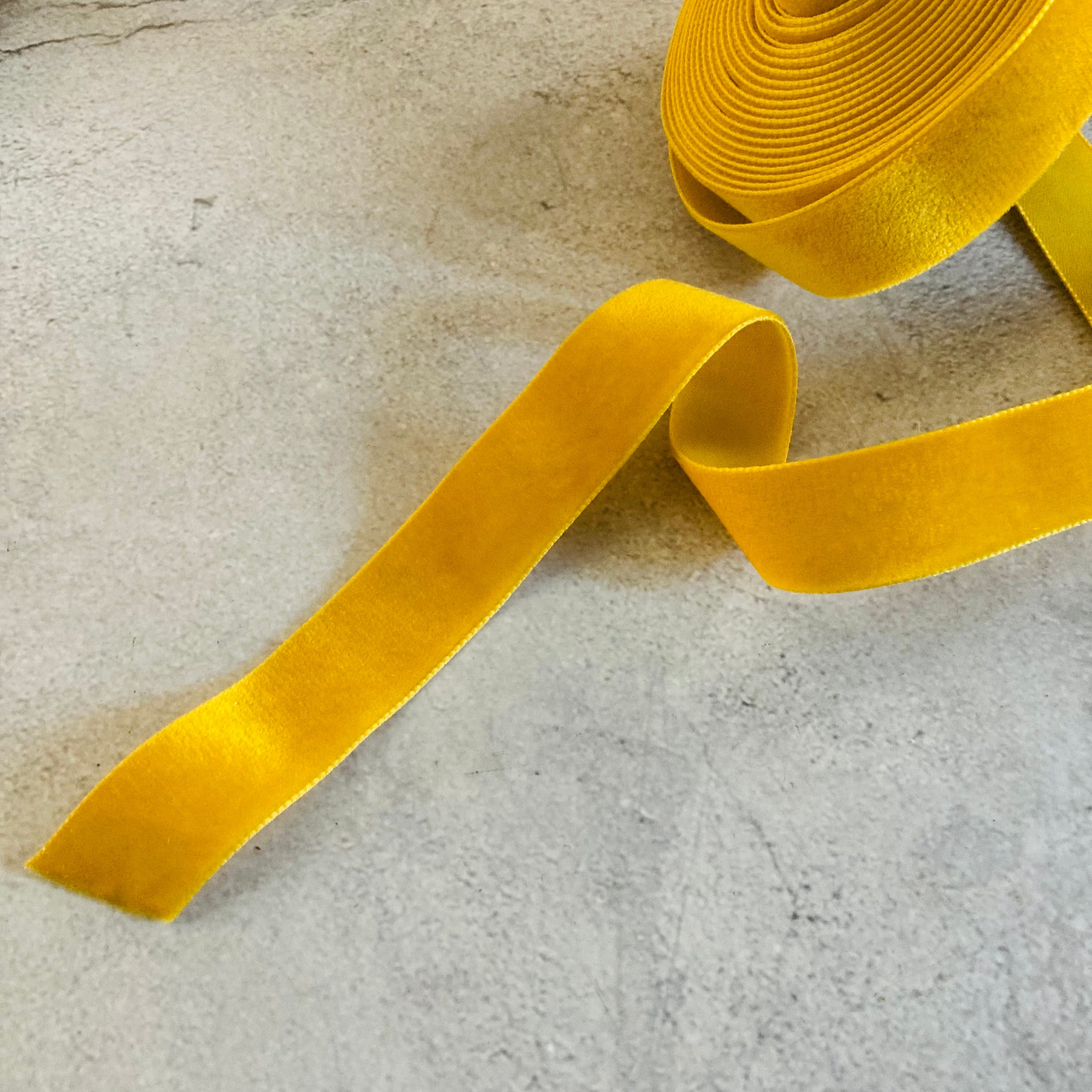 Luxury Velvet Golden Yellow Ribbon For Gift Wrapping Or Crafting – The ...