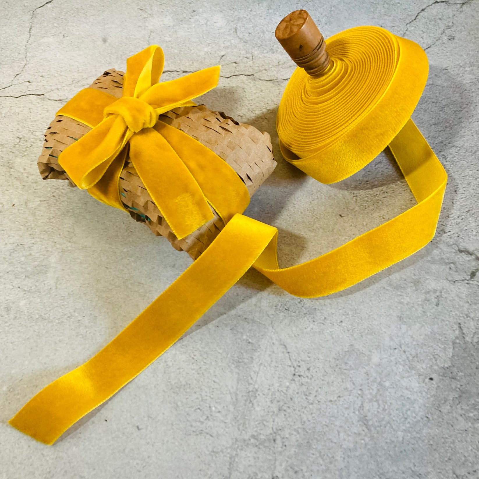 Luxury Velvet Golden Yellow Ribbon For Gift Wrapping Or Crafting – The ...