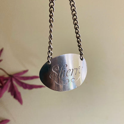 Sterling Silver Sherry Decanter Bottle Label