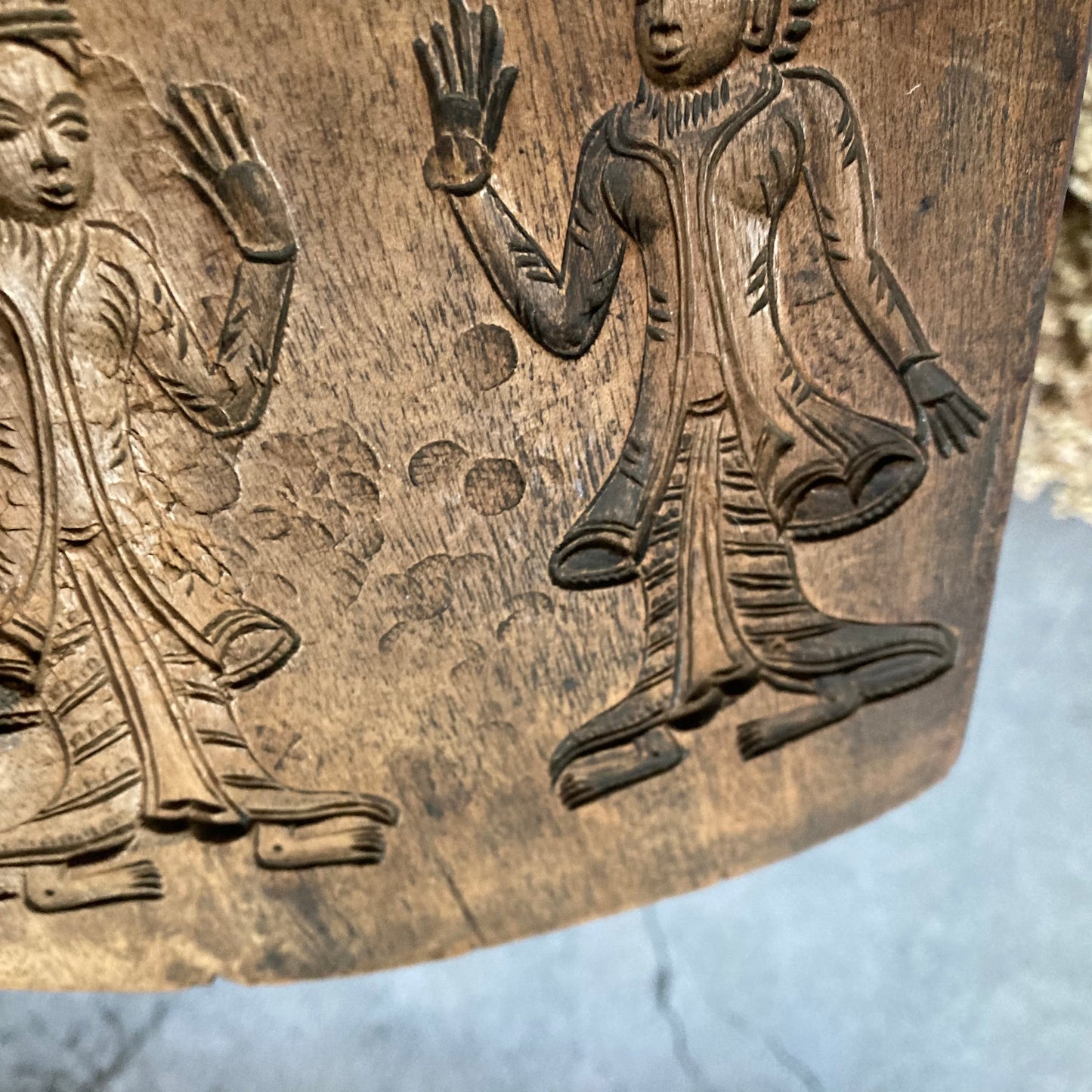 Antique Double Sided Biscuit Cookie Mould | Burmese Figures