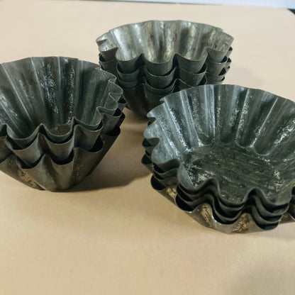 Antique Zinc Moulds Tarts French Pastry Tins