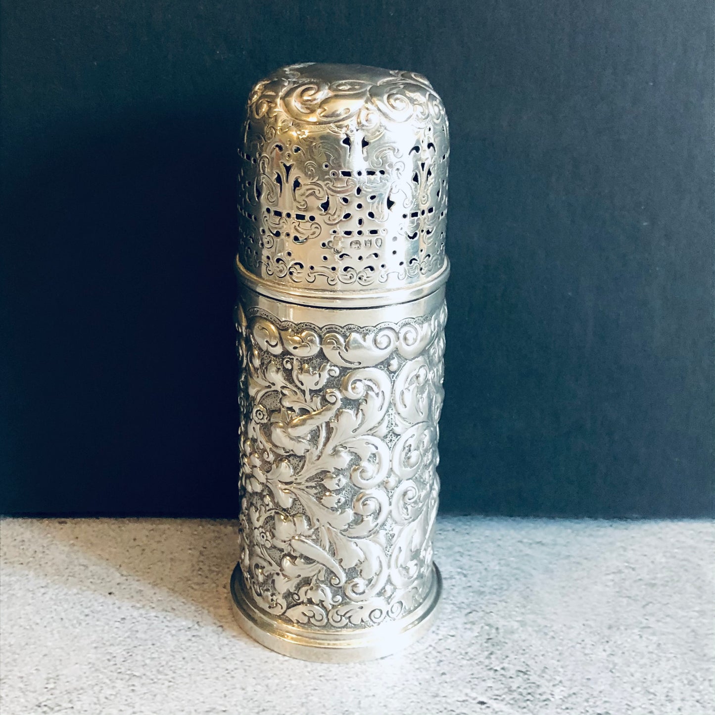 Antique Silver Repose Sugar Shaker Hallmark London 1890