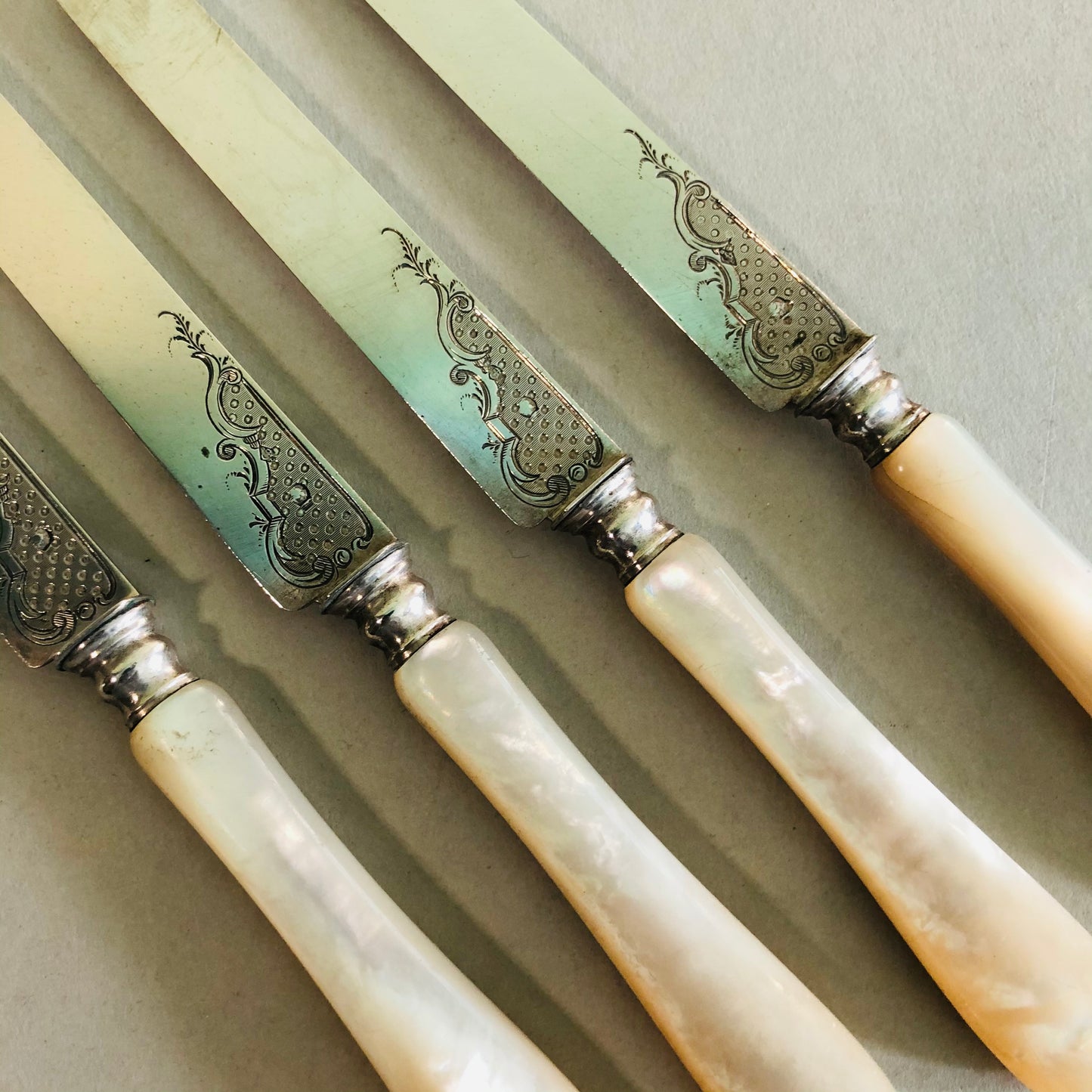 Antique Luxury Silver & Mother Of Pearl Knife | Luxury Flatware