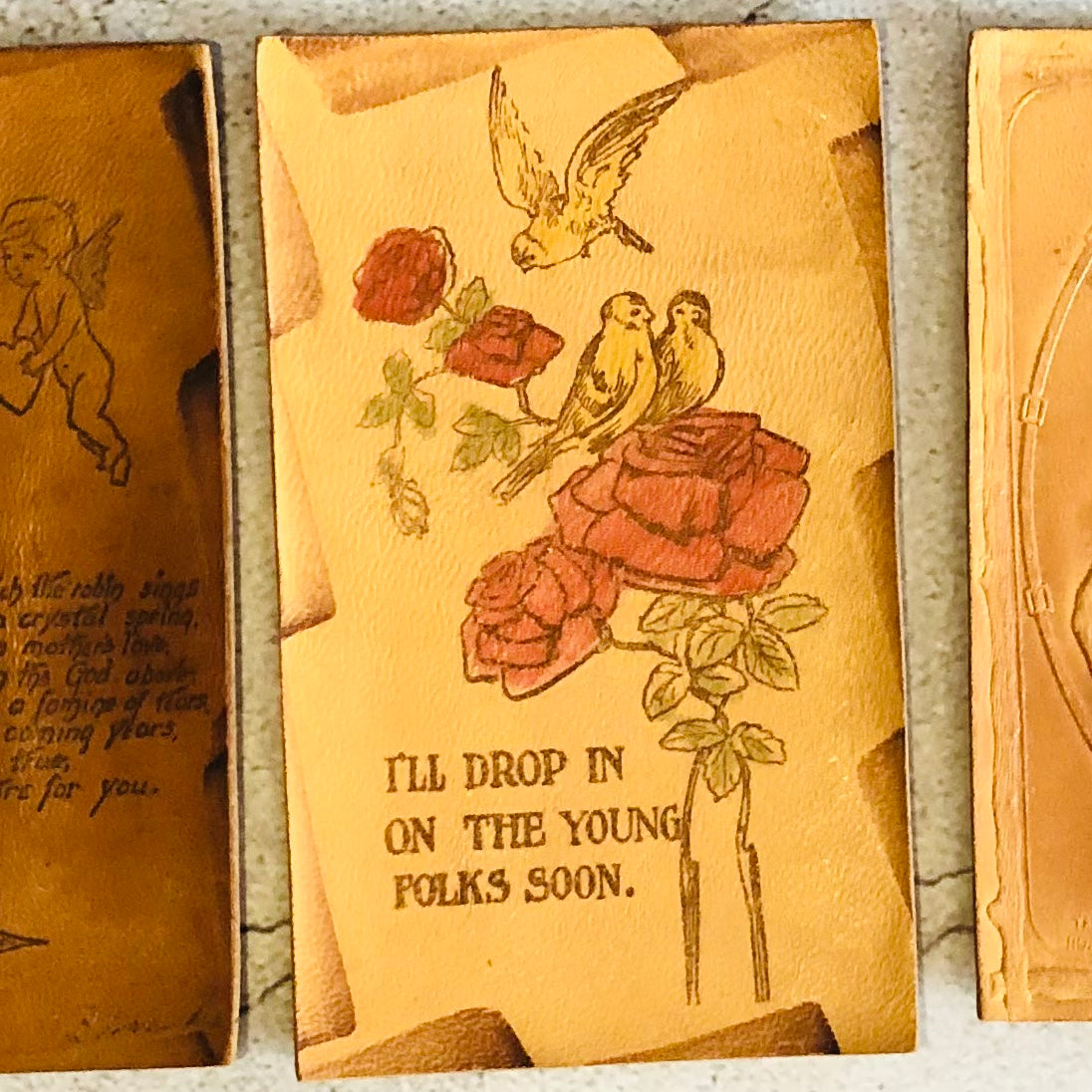 Vintage Ephemera Vintage Leather Postcards