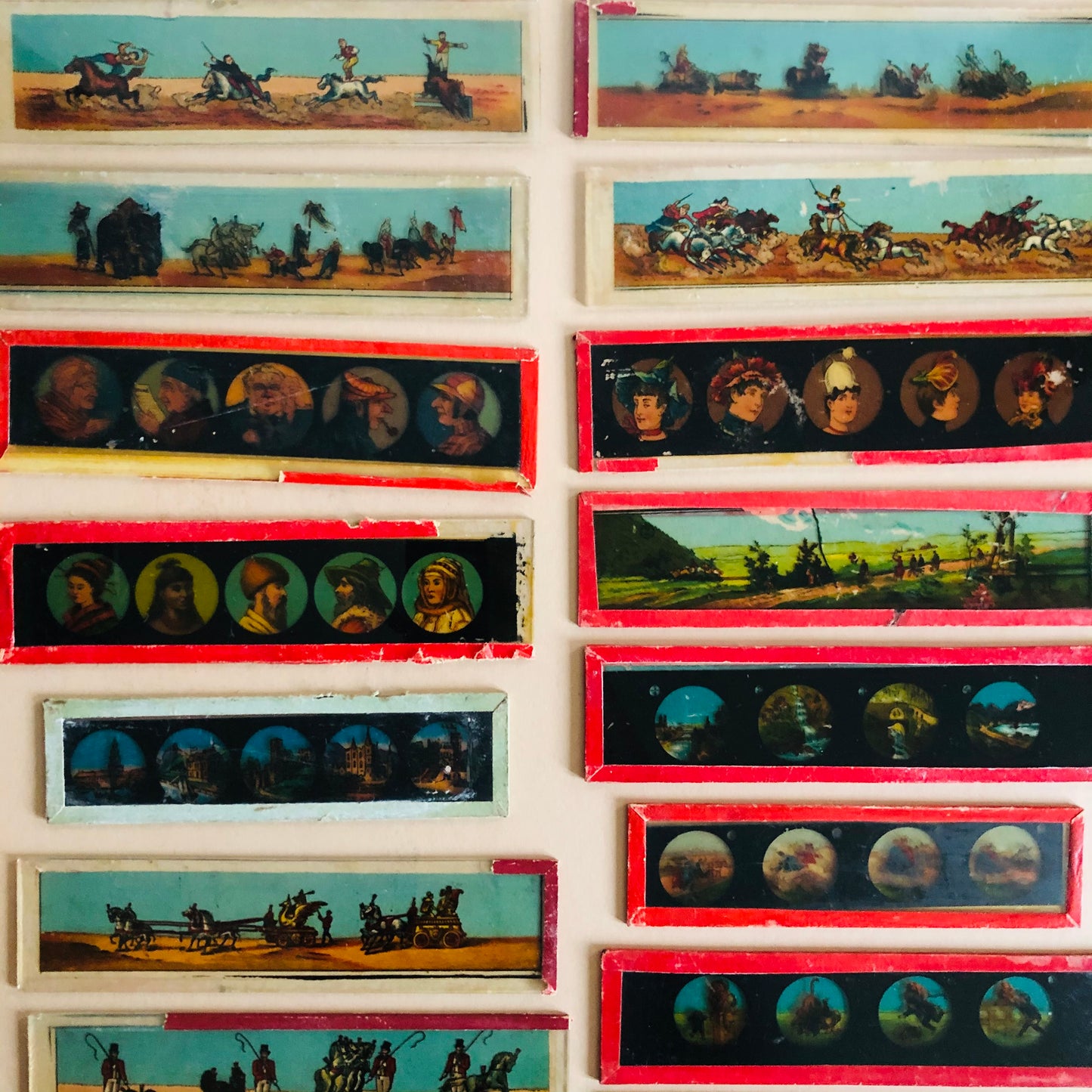 Antique Magic Lantern Glass Slides  