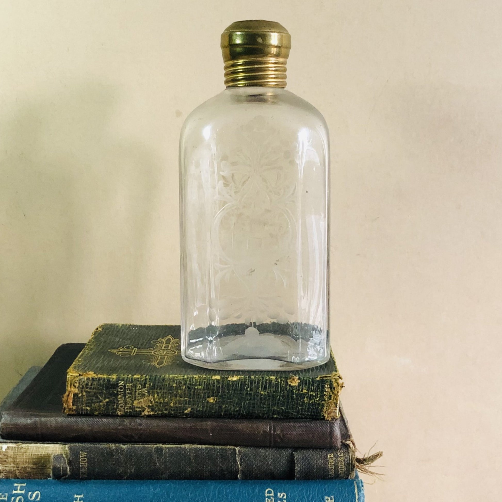 Antique Glass Etched Vanity Bottle | Refill For Sustainable Living