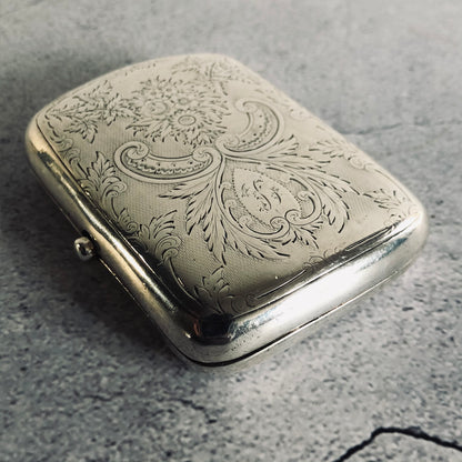 Antique Sterling Silver Card Case Beautiful Engraving Birmingham 1894