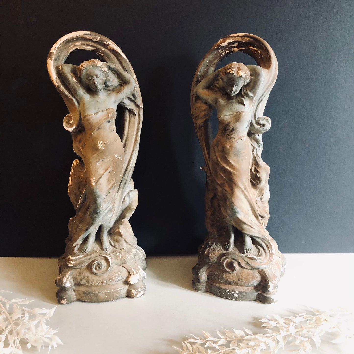 The Director Stephanie - Art Nouveau Chalkware Statues