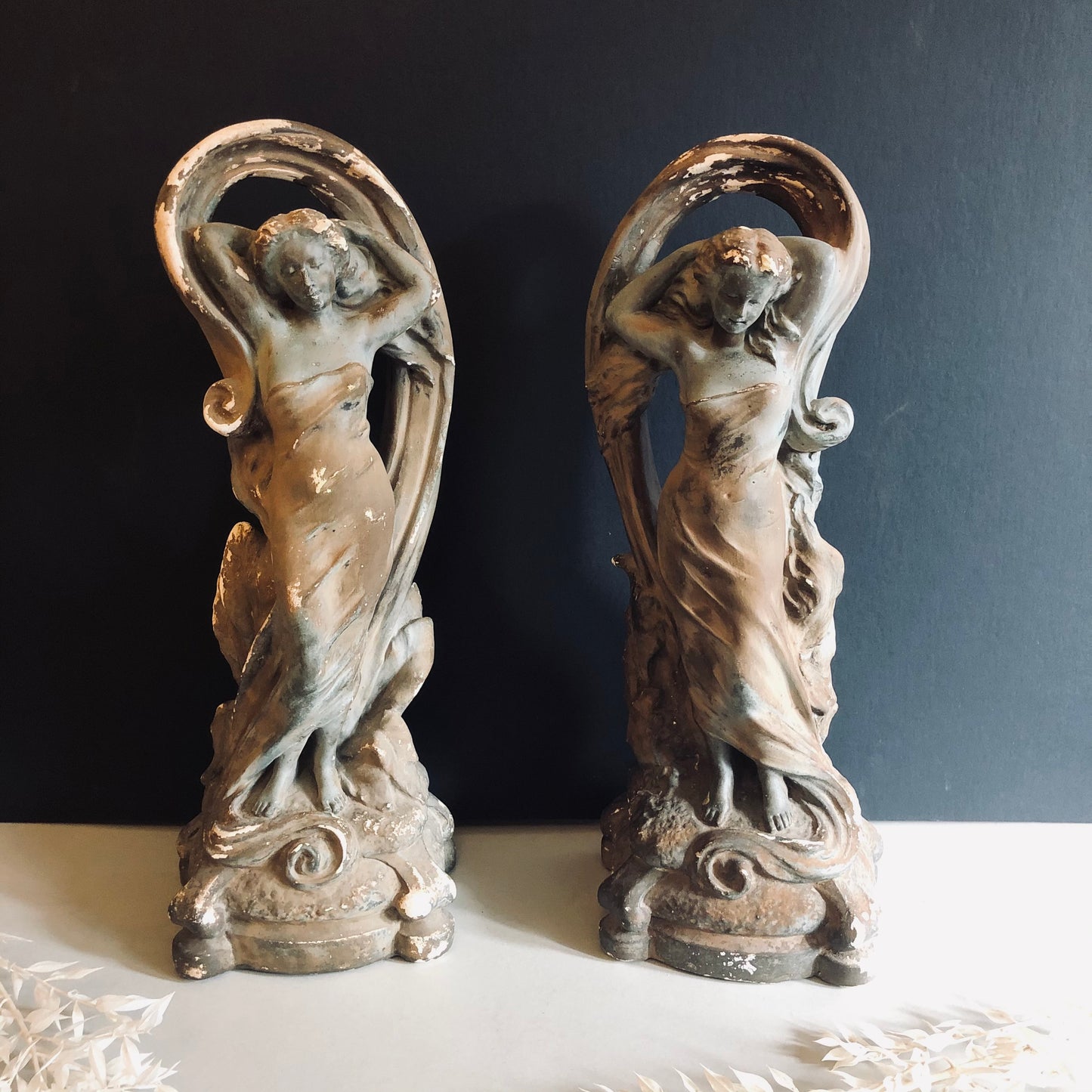 The Director Stephanie - Art Nouveau Chalkware Statues