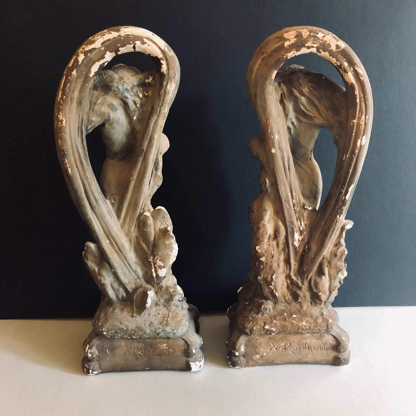 The Director Stephanie - Art Nouveau Chalkware Statues