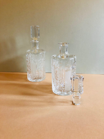 The Artist Charlotte - Pair of Vintage Crystal Cut Decanters