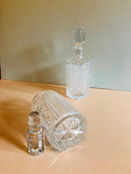The Artist Charlotte - Pair of Vintage Crystal Cut Decanters