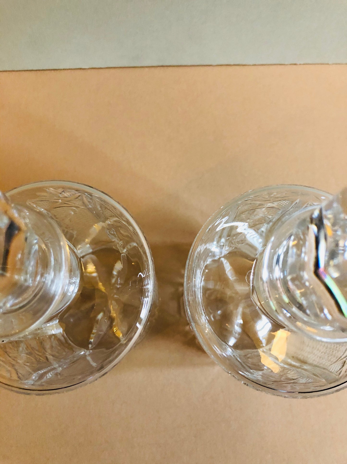 The Artist Charlotte - Pair of Vintage Crystal Cut Decanters