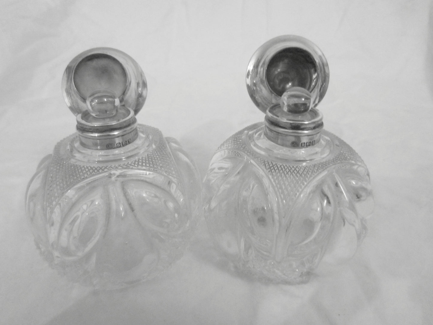 The Artist Peyton - Pair of Antique Silver Topped Perfume Bottles