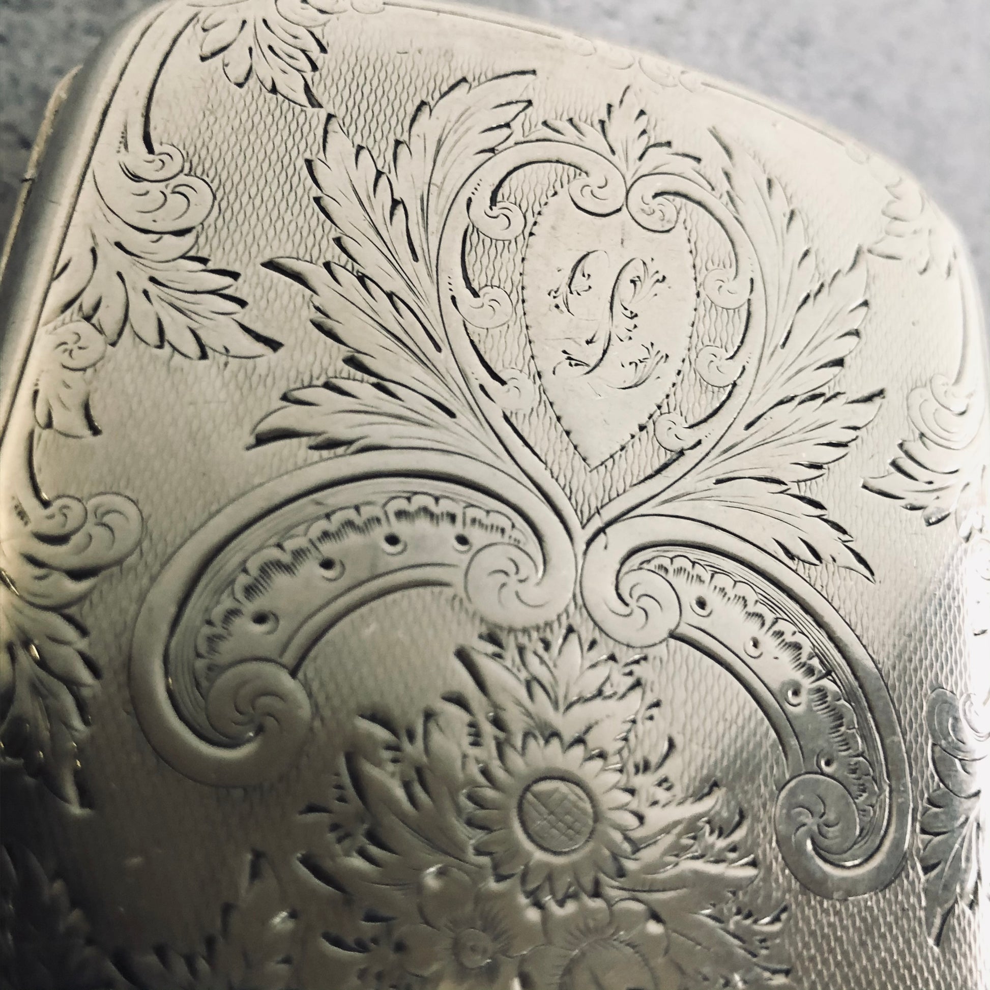 Sterling Silver Belt Buckle, Engraved Initials