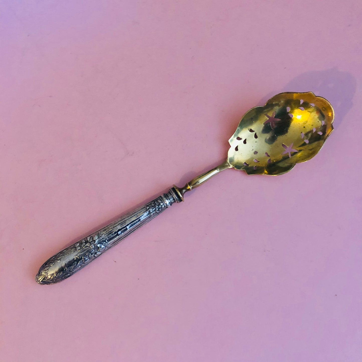 Antique Silver French Dessert Hors D'Oeuvre Spoon, Repose Handle