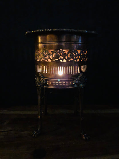 English Old Sheffield Plate High Bottle Holder / candle holder
