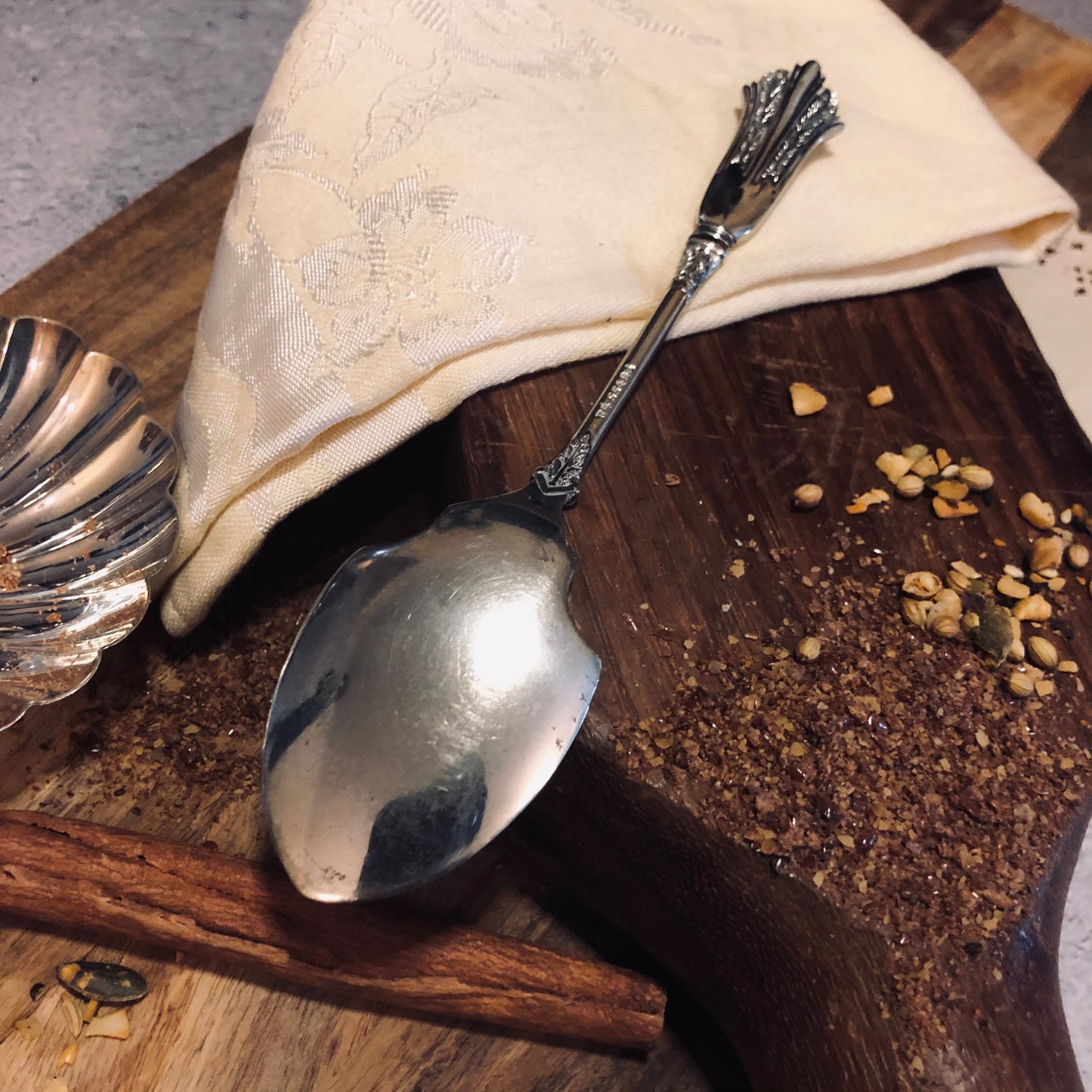 The Headhunter Lance - Antique Engraved Jam / Dessert Spoon