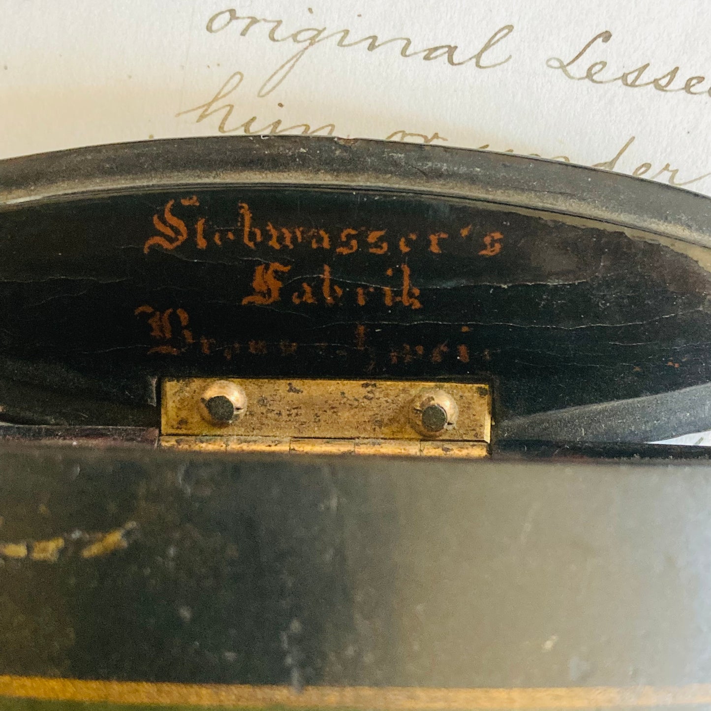 Antique Lacquer Paper Mache Cigar Box by Stobwasser