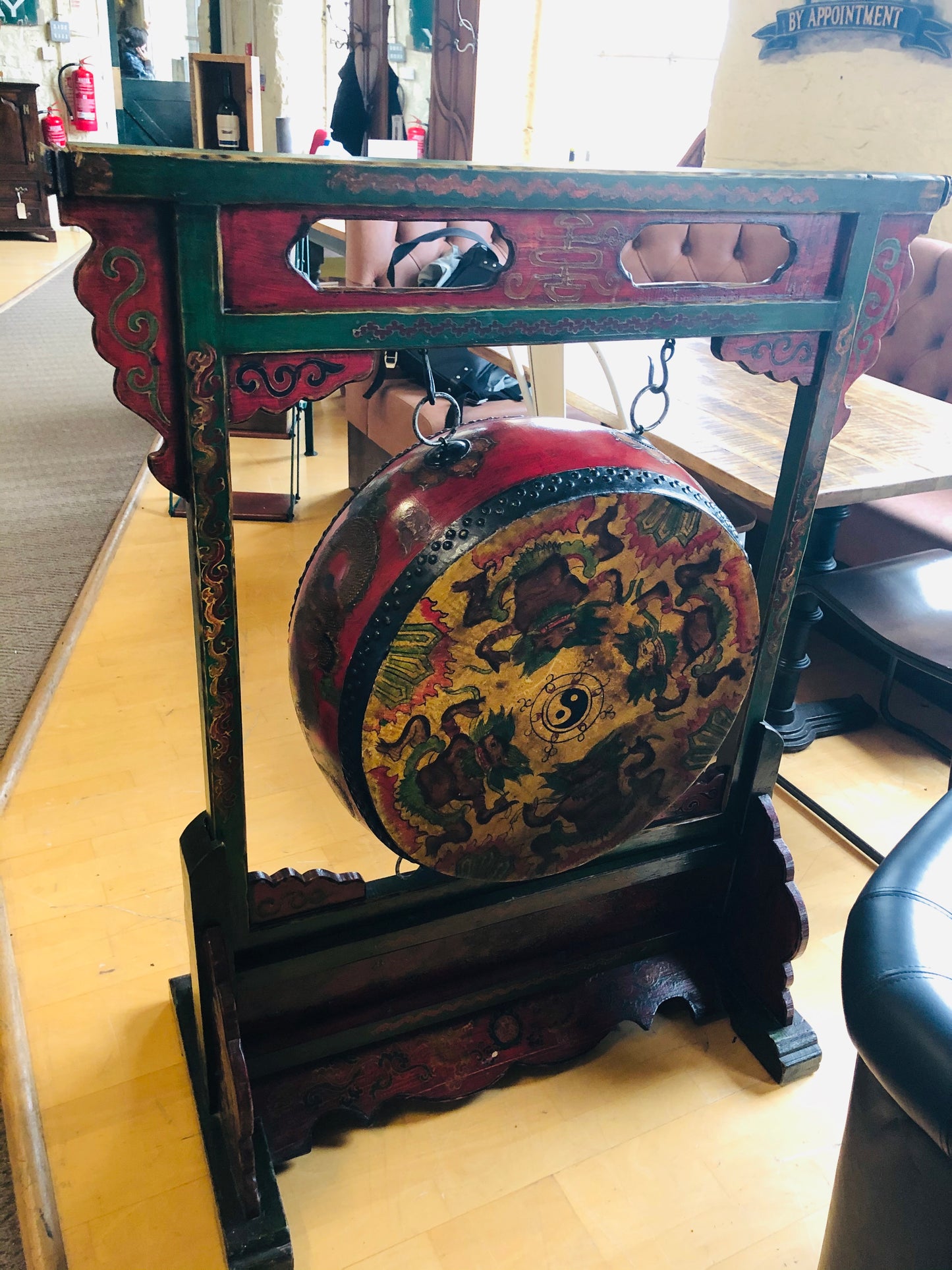 Vintage Tibetan Prayer Drum On A Stand