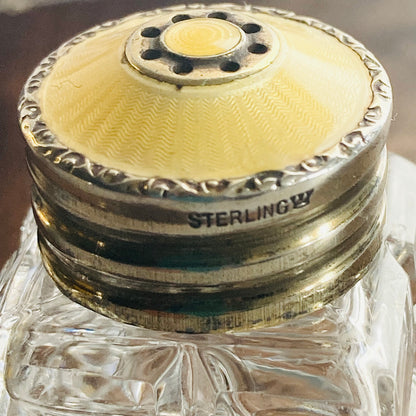 Antique Silver Art Deco Enamel Pepper Shaker