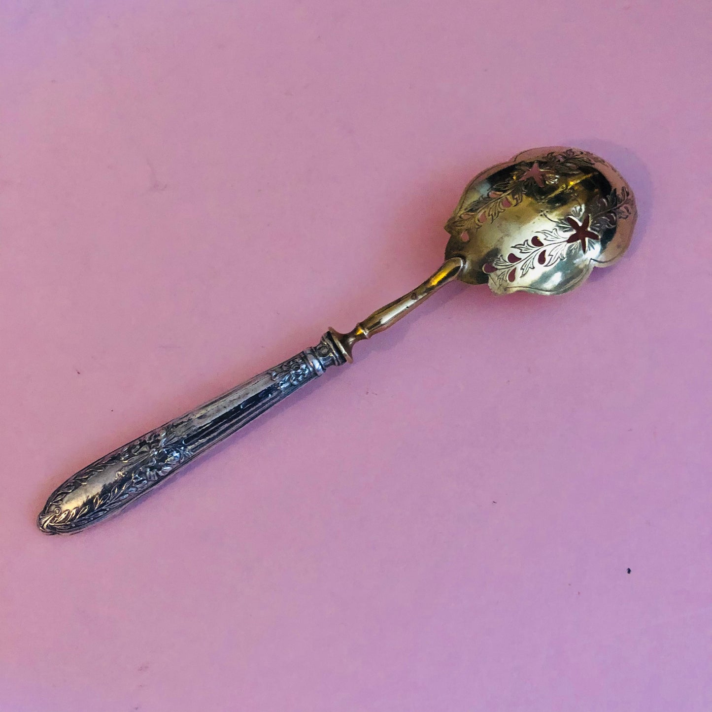Antique Silver French Dessert Hors D'Oeuvre Spoon, Repose Handle