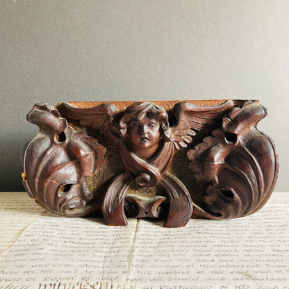 Antique Unusual Decorative Salvage Wooden Fragment For Decor Styling