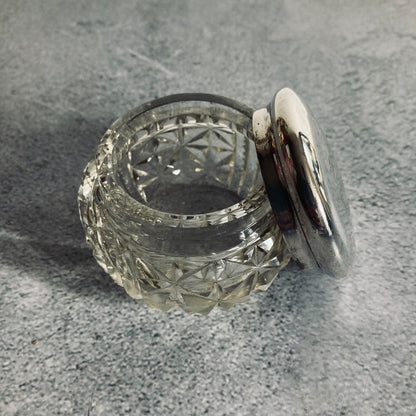 Antique Silver Topped Jar | Vanity Bottle Birmingham 1886