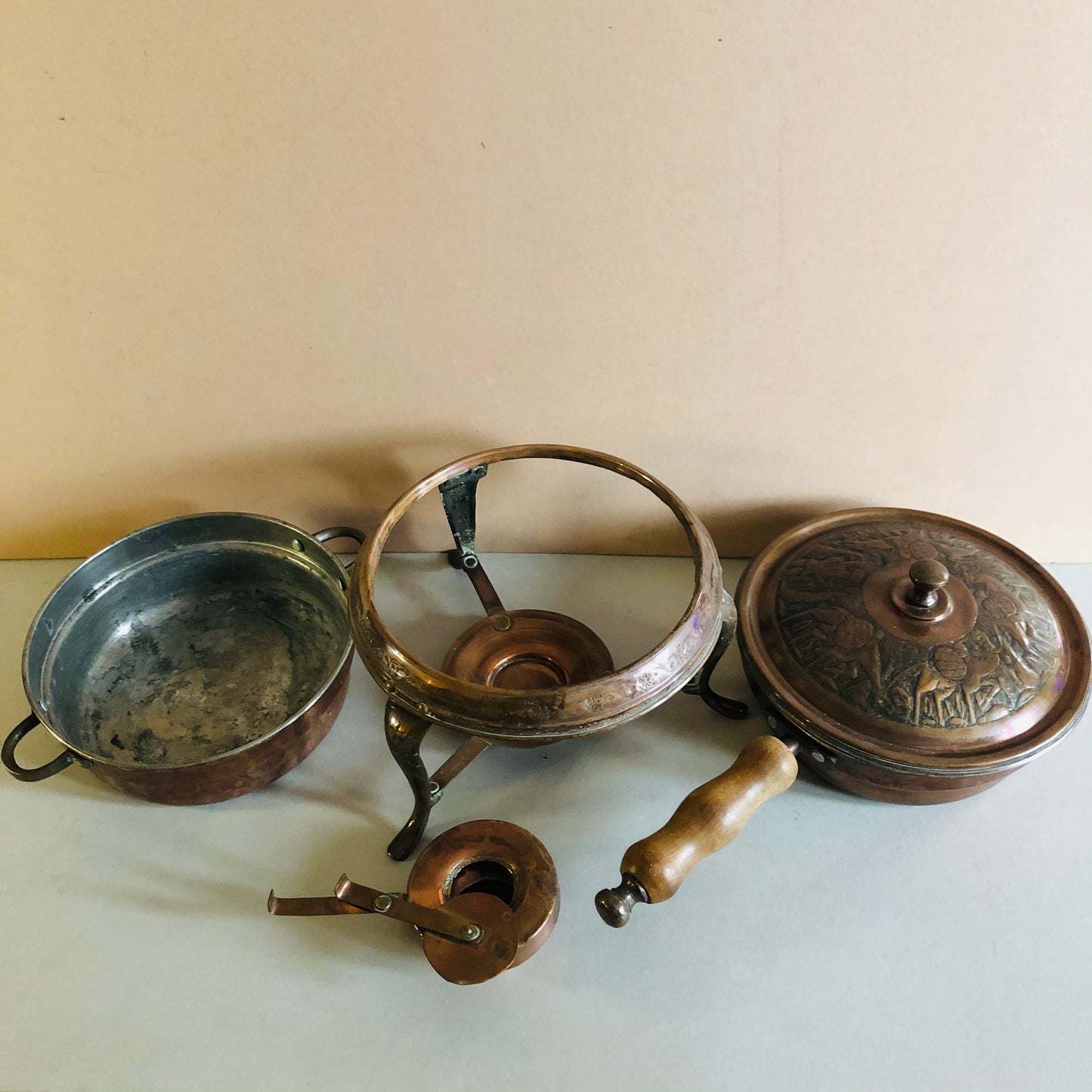 Vintage Copper Cooking Chafing Set