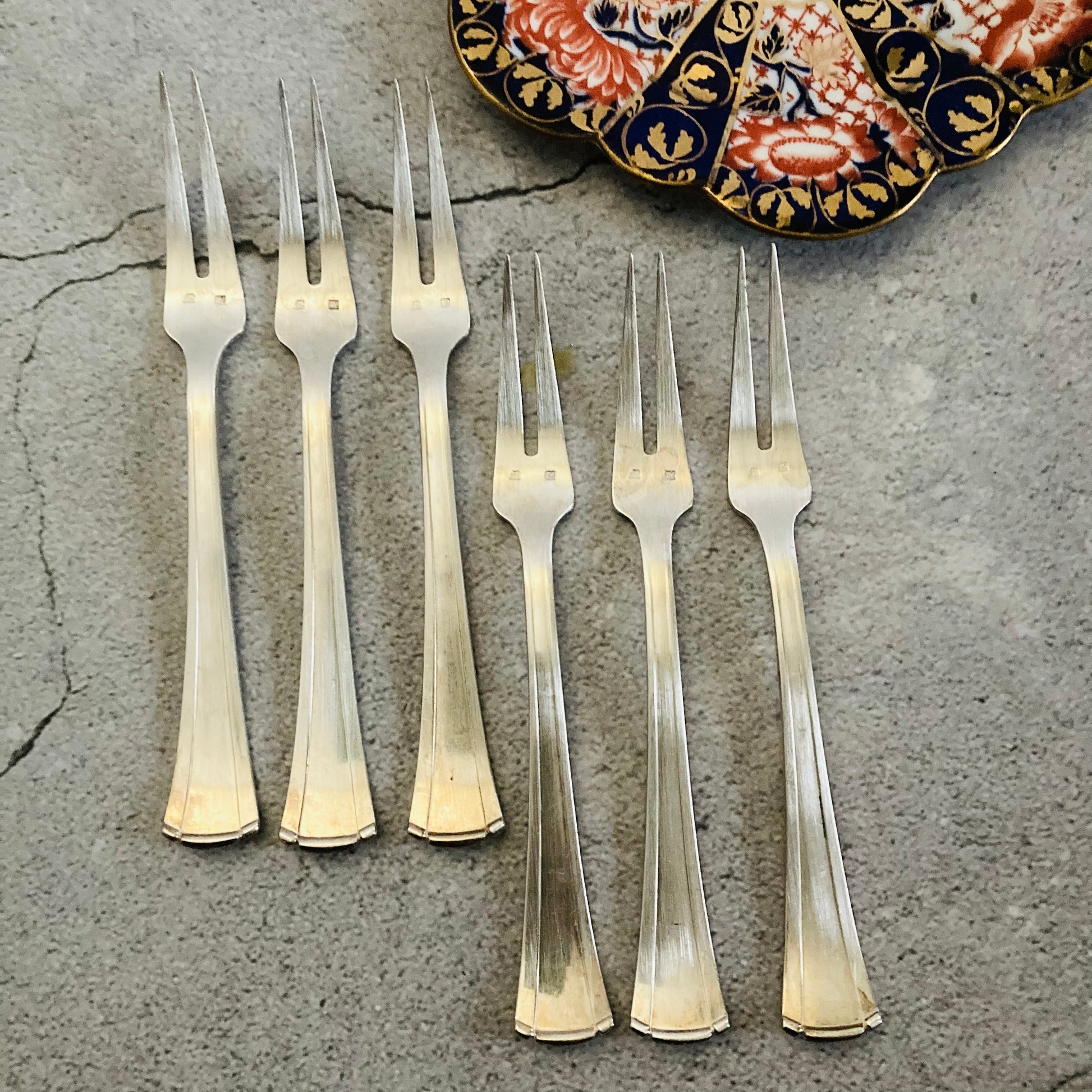 Art Deco Silver Dessert Forks 