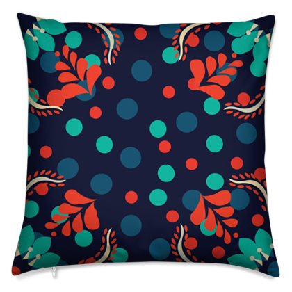 The Sommelier Erin - Cotton Printed Cushion in Folk Design