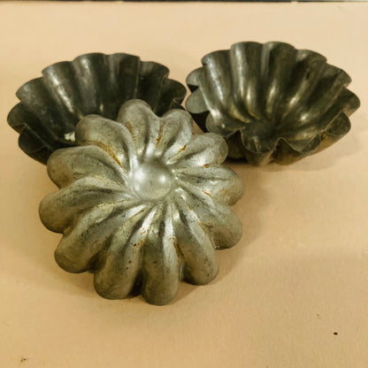 Antique Zinc Moulds Tarts French Pastry Tins
