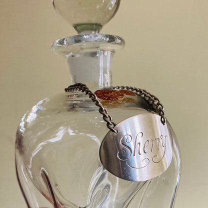 Sterling Silver Sherry Decanter Bottle Label