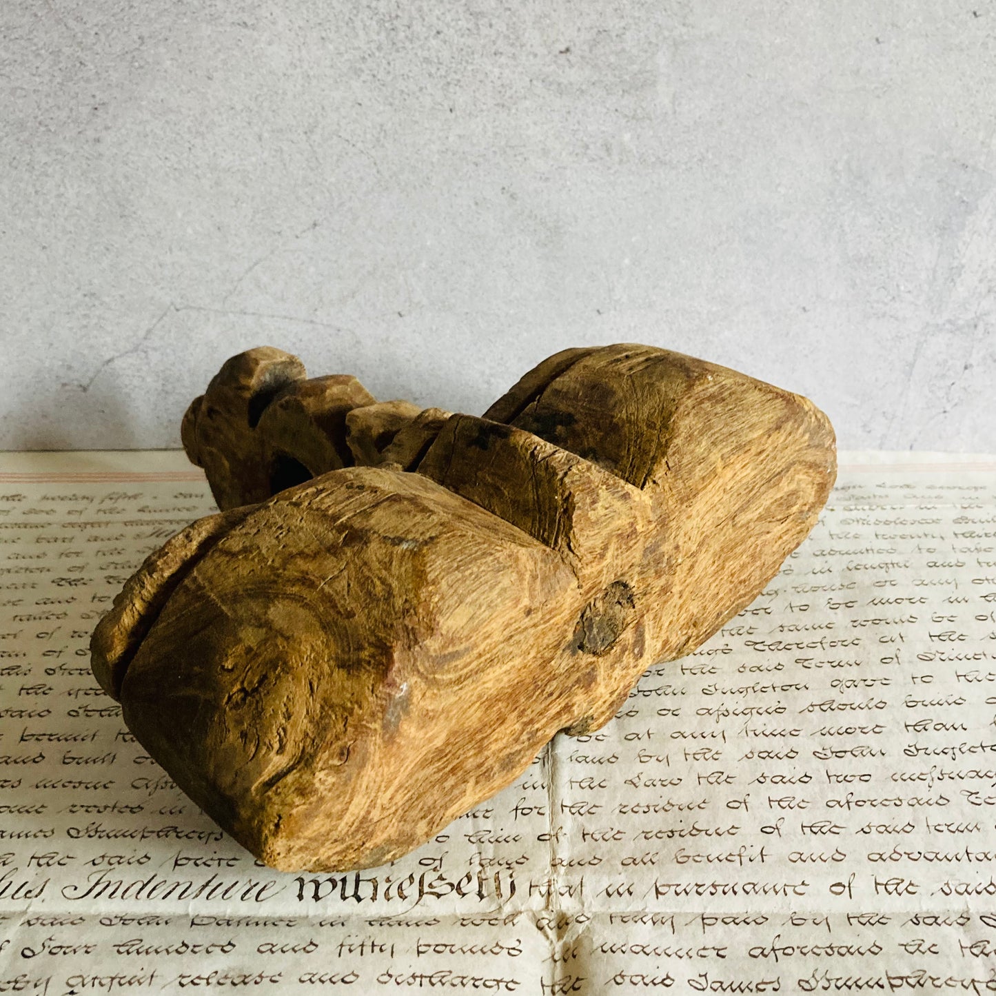 Antique Indian Wooden Spice Box Swivel Lid