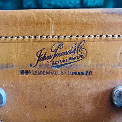 Smart Classic Antique  Leather Travel Grooming Suitcase John Pound & Co