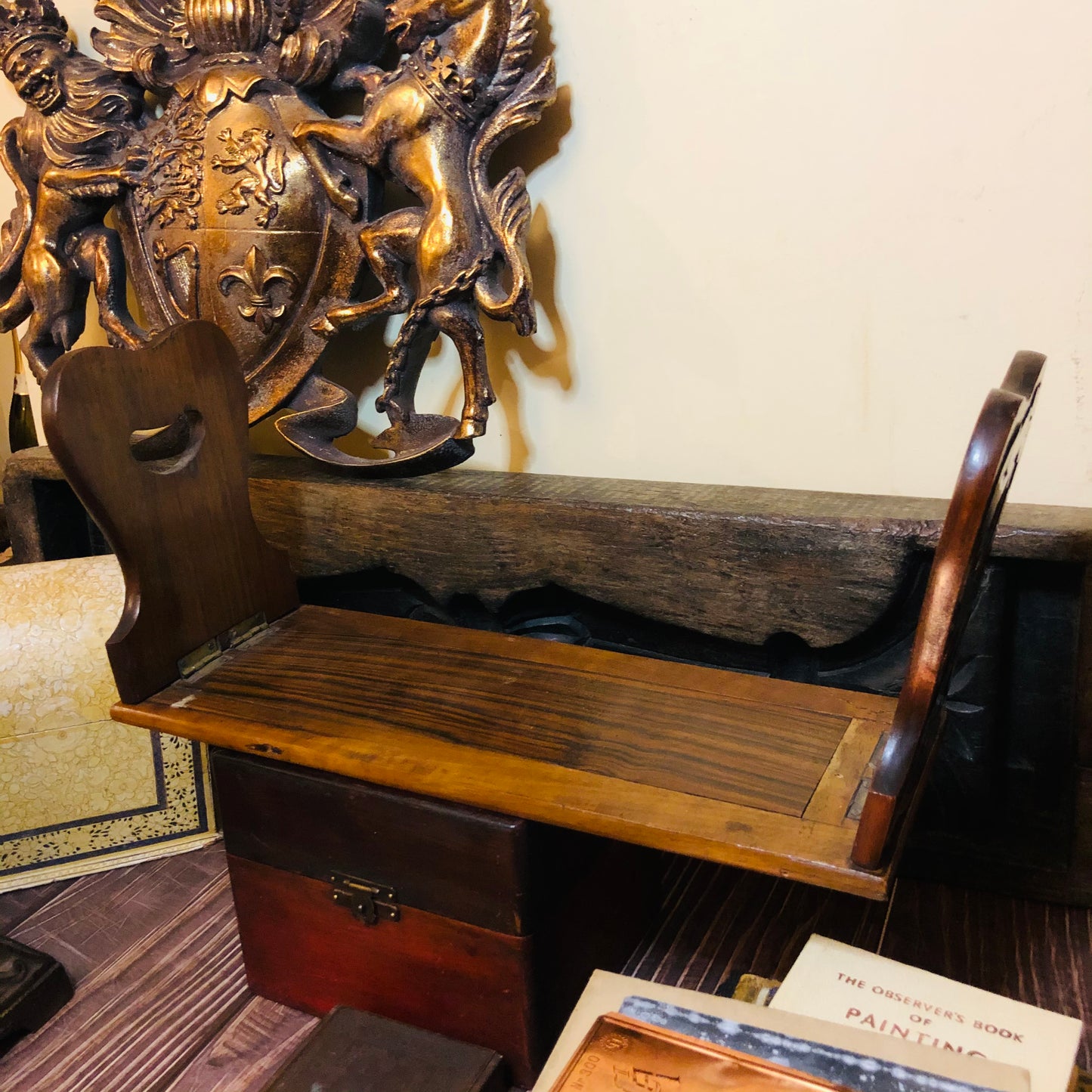 Antique Coromandel Wooden Folding and Expanding Book Holder