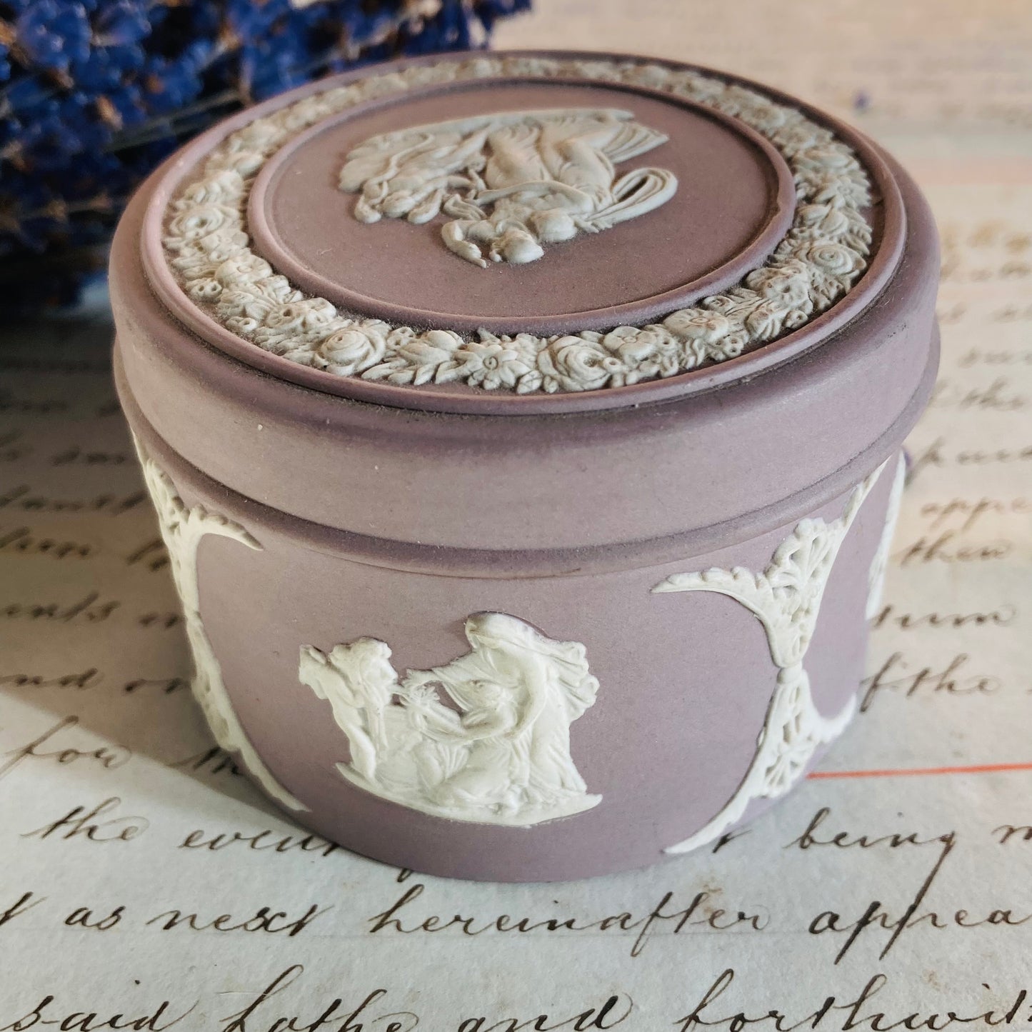 Vintage Trinket Pot Wedgwood Jasperware 
