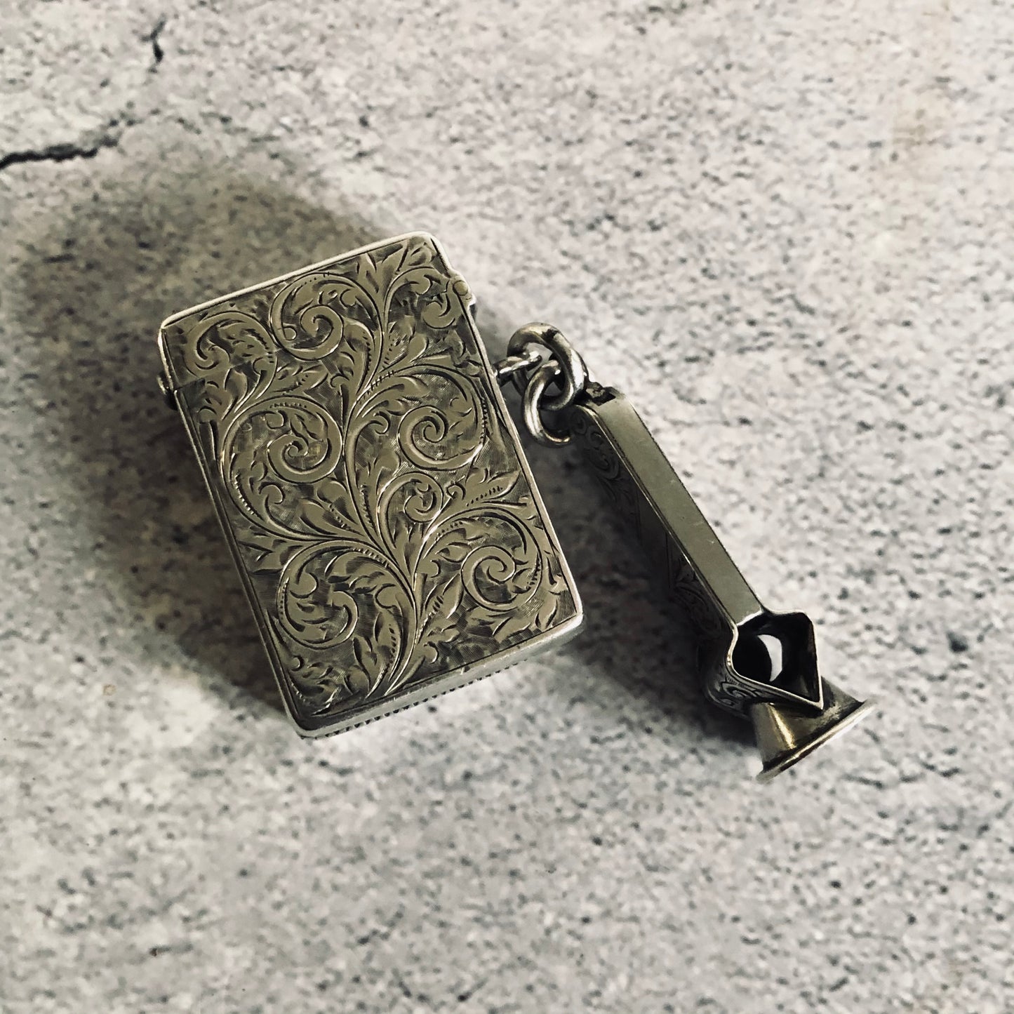 Antique Silver Vesta Case with Cheroot Cigar Cutter 1899 William Neale 