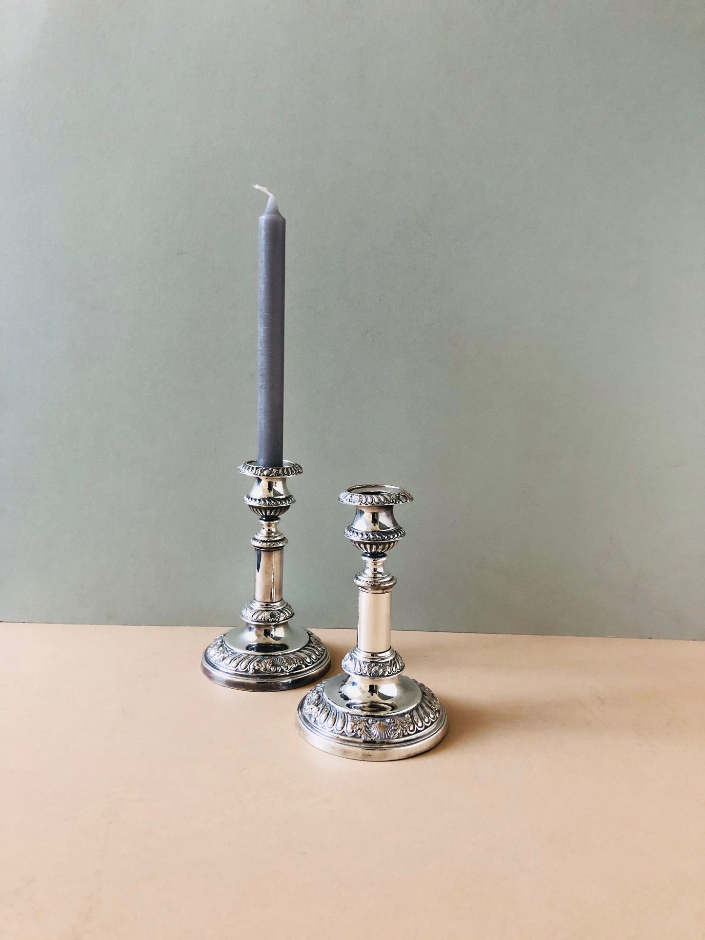 The Director George -  Retractable Silver Candle Sticks