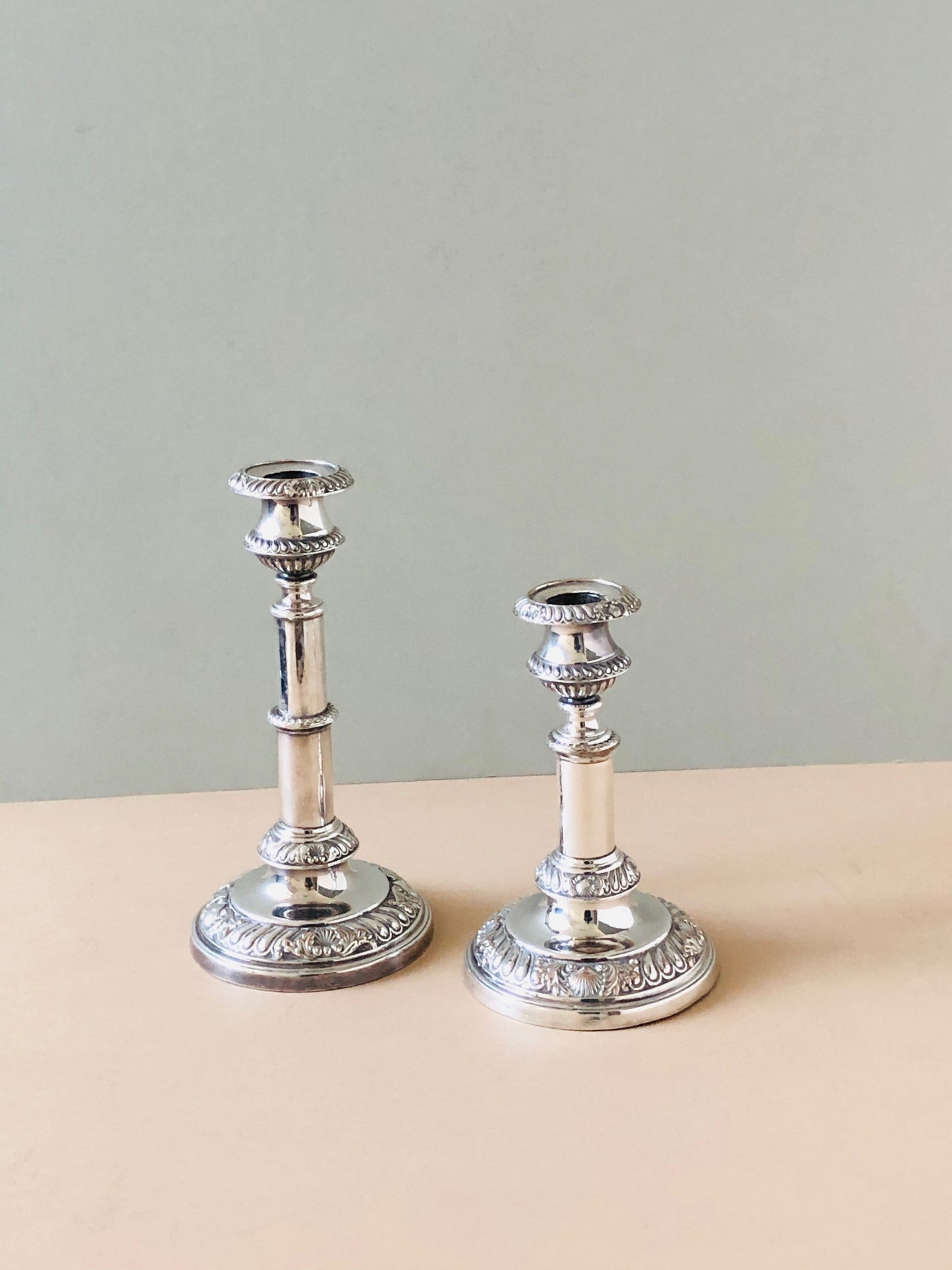 The Director George -  Retractable Silver Candle Sticks