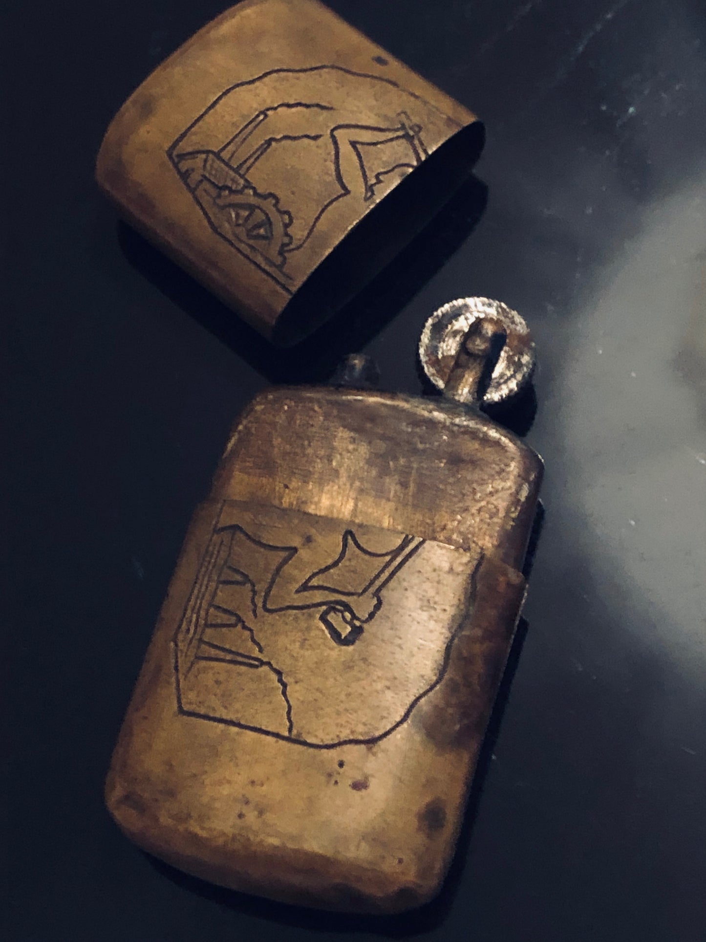 The Director Ivan - Stunning Trench Art Brass Lighter