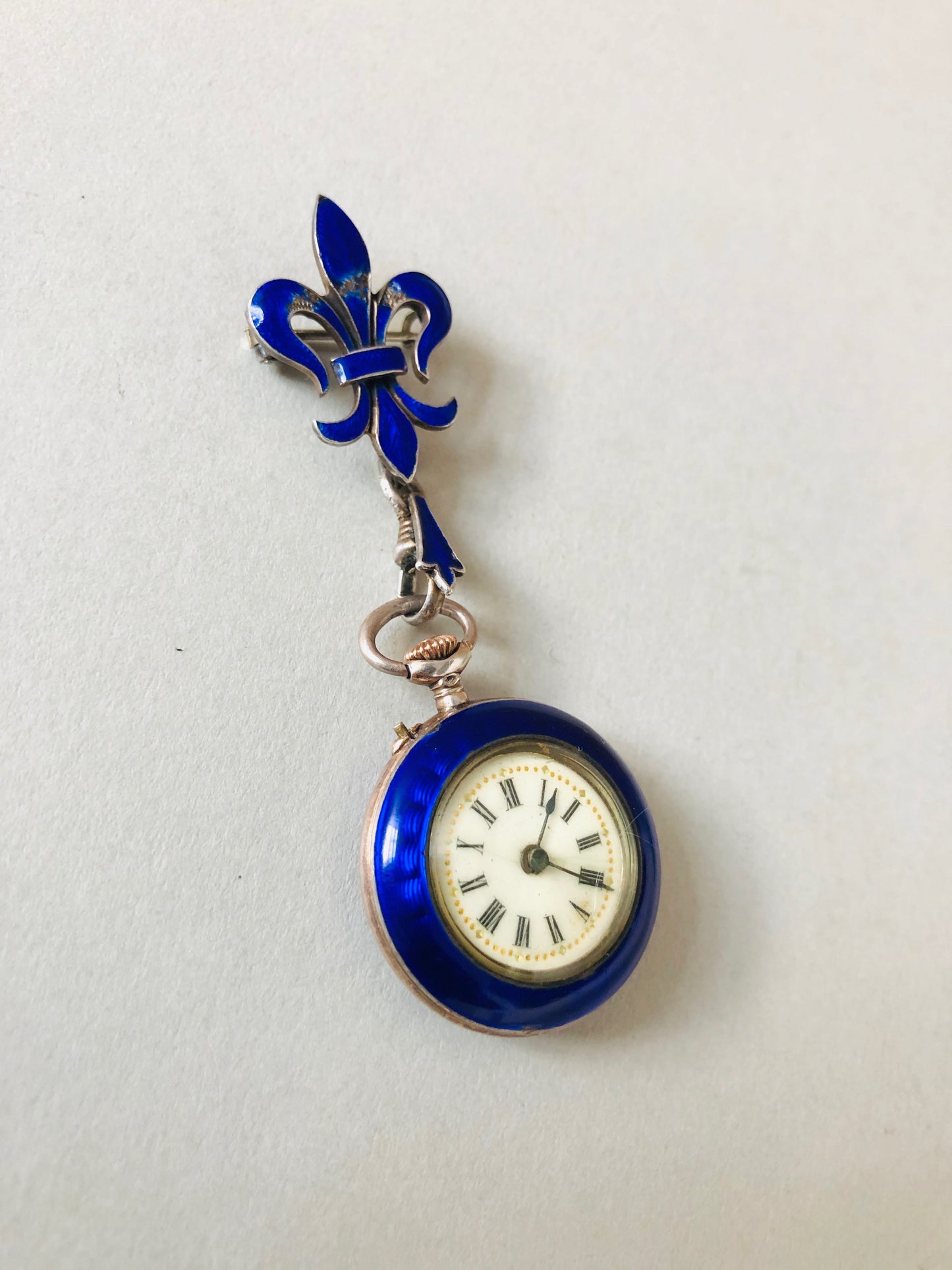 The Director Lucy - French Silver and Enamel Fob Watch