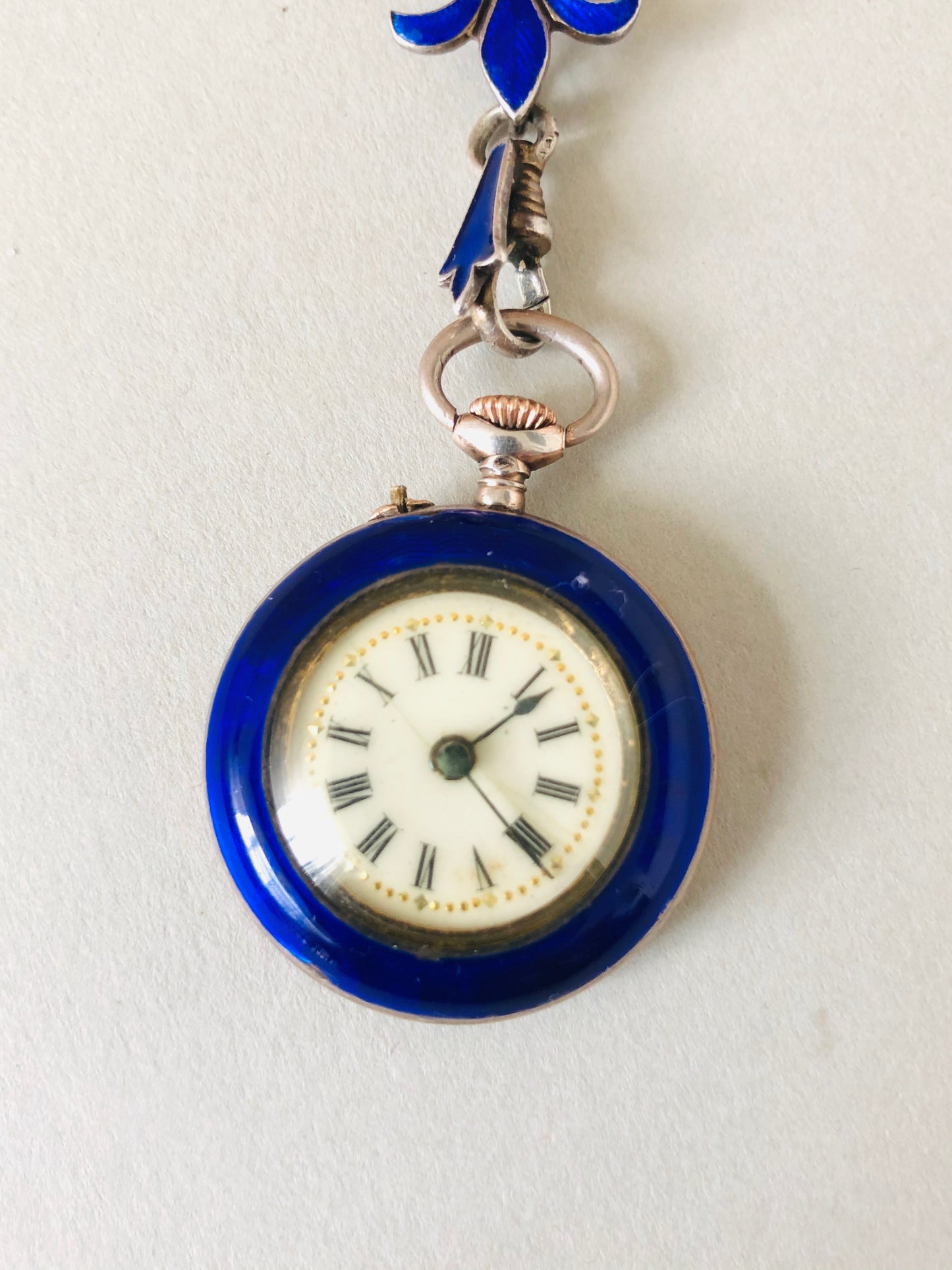 The Director Lucy - French Silver and Enamel Fob Watch