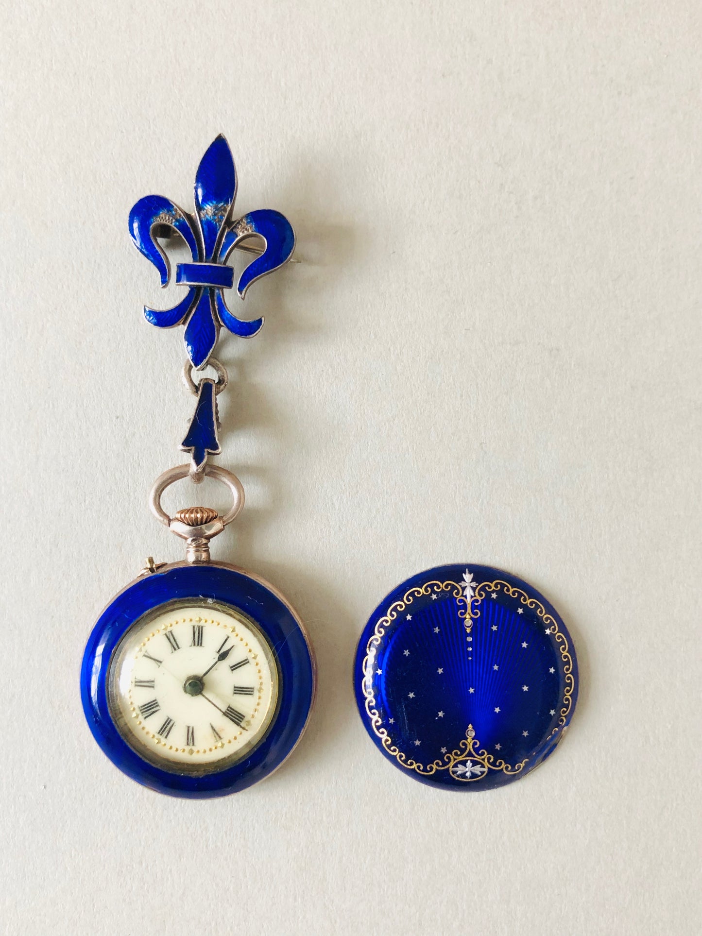 The Director Lucy - French Silver and Enamel Fob Watch