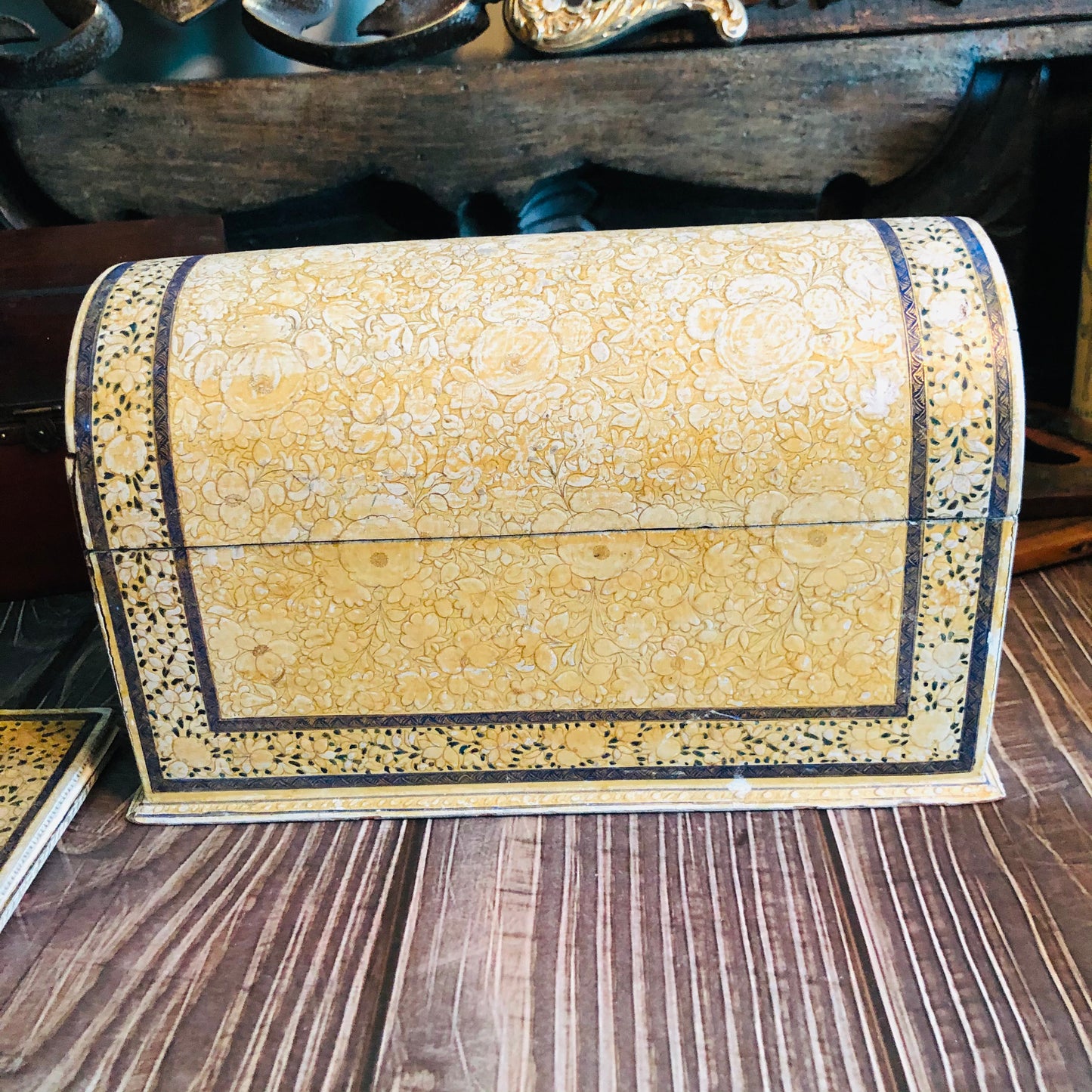 Antique Kashmir Paper Mache Letter Holder