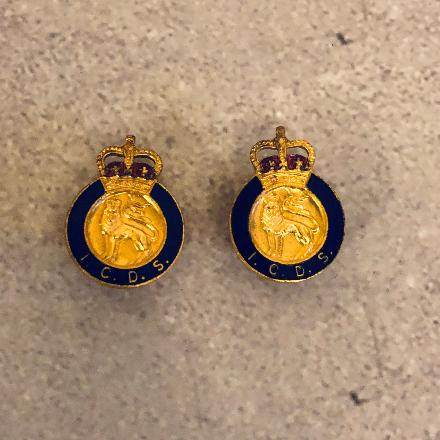 The Director Aston - Pair of Vintage Industrial Civil Defence Service Badge