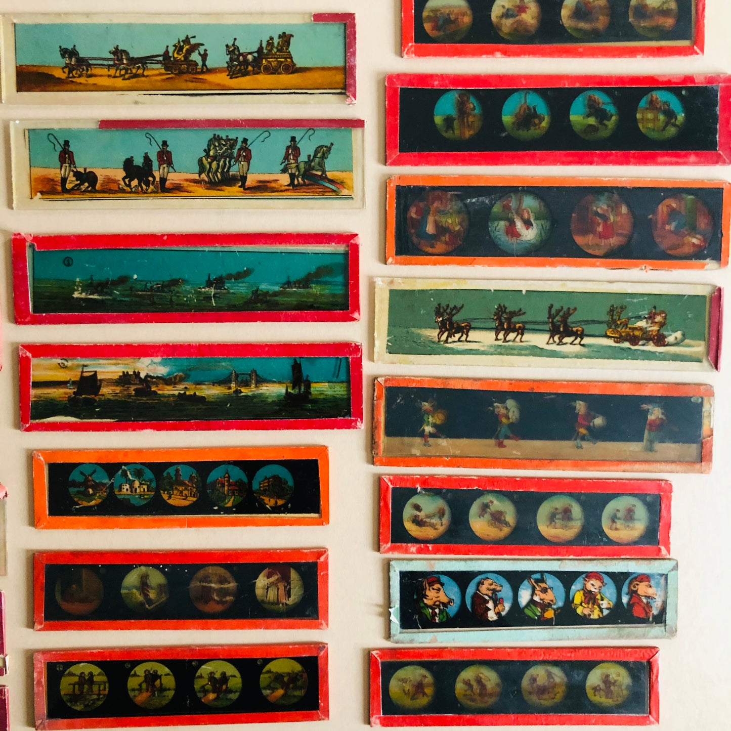 Antique Magic Lantern Glass Slides  