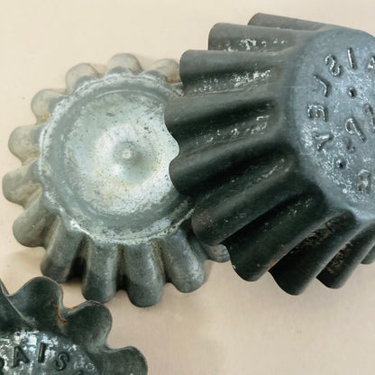 Antique Zinc Moulds Tarts French Pastry Tins