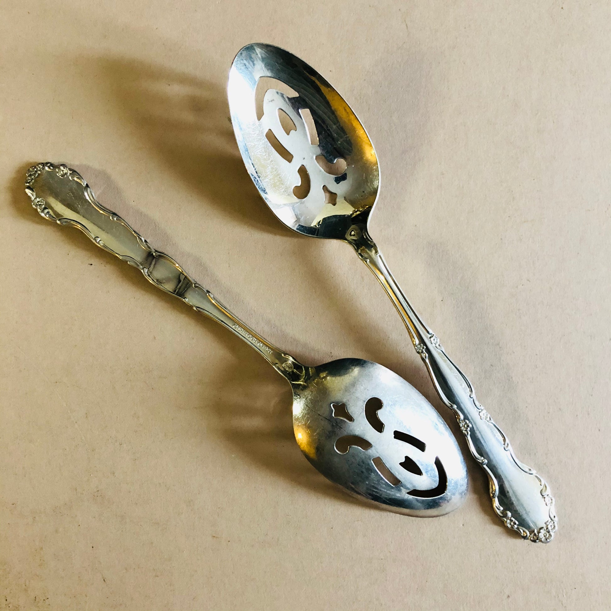 Antique Silver Serving Spoons Oneida Ltd 1881 Rogers