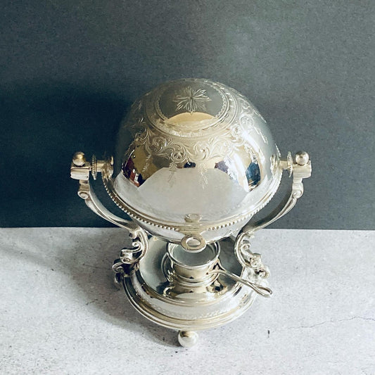 The Groom Parker - Antique Silver Victorian Egg Coddler With Roll Lid